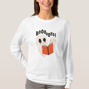 Funny Bookworm Ghost Halloween Costume Boooooks T-Shirt