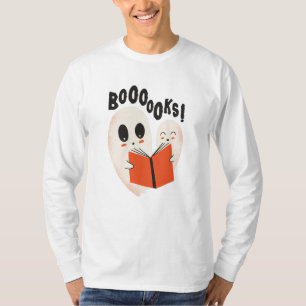Funny Bookworm Ghost Halloween Costume Boooooks T-Shirt