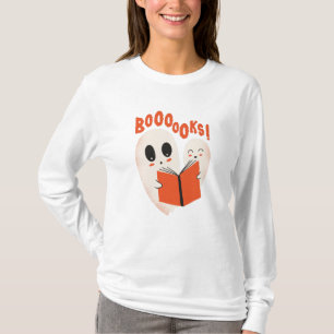 Funny Bookworm Ghost Halloween Costume Boooooks T-Shirt