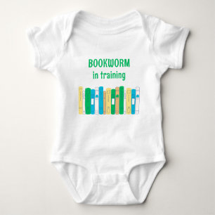Funny Bookworm in Training Baby Bodysuit
