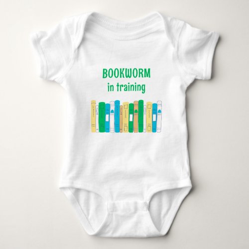 Funny Bookworm in Training Baby Bodysuit