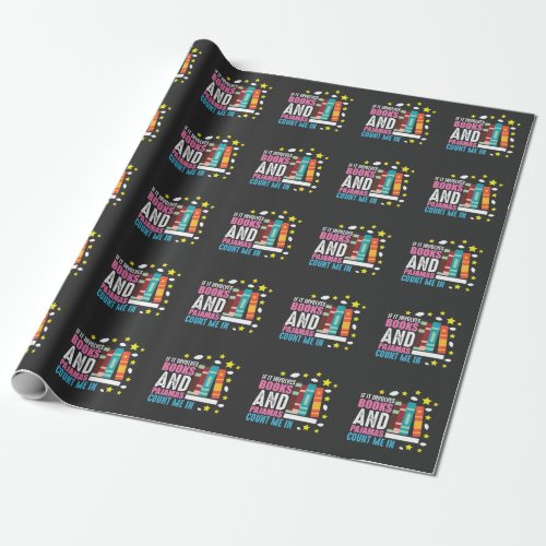 Funny Bookworm Pajama and Book Lover Wrapping Paper