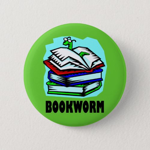 Funny Bookworm Reading Gift T_shirt Button
