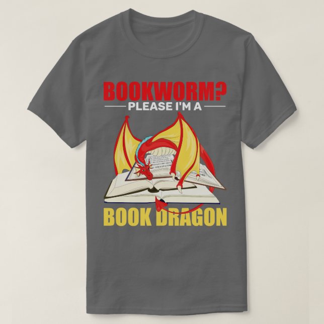 Funny Bookworm Reading Mythical Creature Book Drag T-Shirt (Design Front)