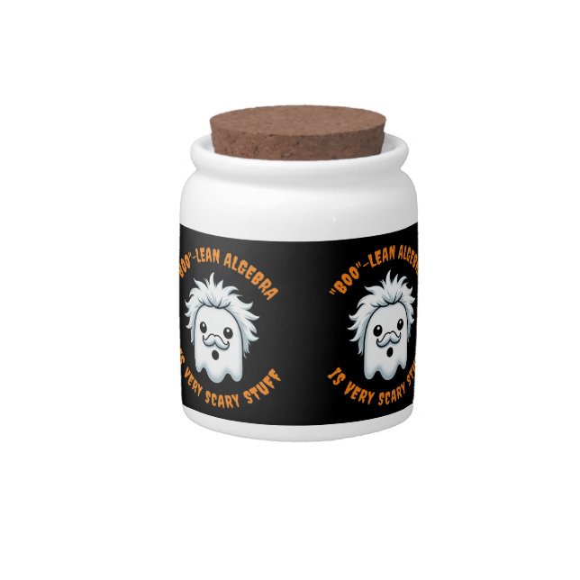 Funny Boolean Algebra is Very Scary Stuff Candy Jar (Front)