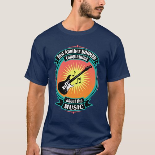 Funny Boomer Music Navy T_shirt