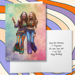 Funny Boomers Birthday | Hippies Card<br><div class="desc">Baby boomers and millennial birthday card with funny hippie ladies in bell bottoms. Add a little humor to your friend's birthday!</div>