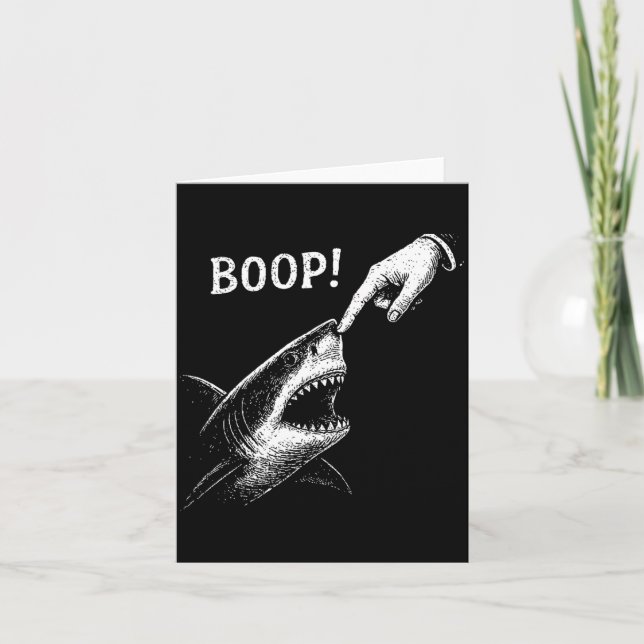 Funny Boop Shark Meme Funny Shark Humor Card (Front)