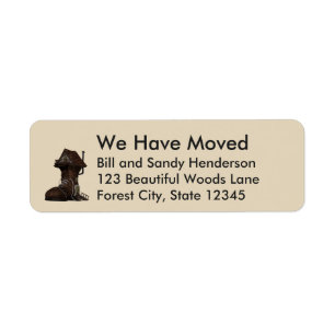 Funny Boot Home We Have Moved Moving Announcement Label