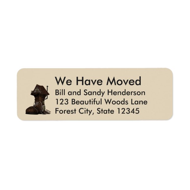 Funny Boot Home We Have Moved Moving Announcement Label (Front)