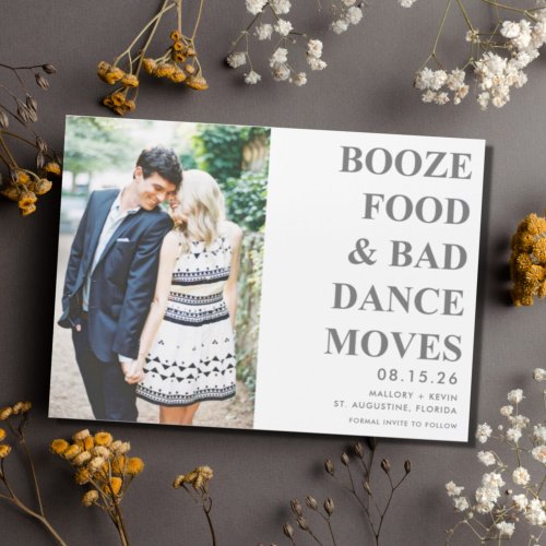Funny Booze Bad Dance Moves Wedding Save the Date