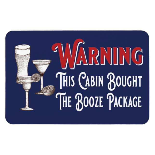 Funny Booze Cabin Door Cruise Ship Magnet (Horizontal)