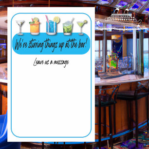 Funny Booze Cruise Ship Decor Custom Magnetic Dry Erase Sheet