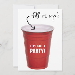 Funny Booze Cup Let's Have a Party Invitation