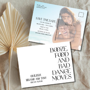 Funny Booze Food Photo Wedding Save the Date Announcement Postcard