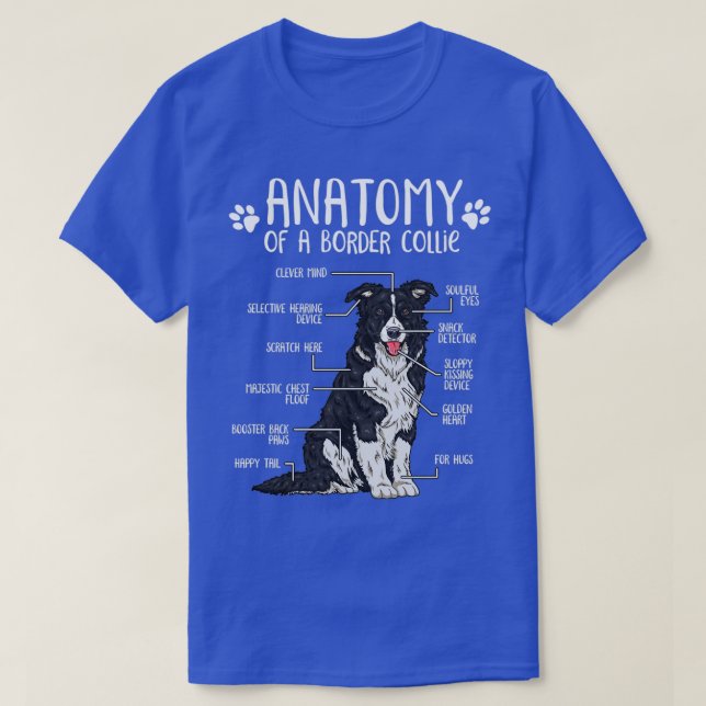 Funny Border Collie Anatomy Dog Lover Gift 1 T-Shirt (Design Front)