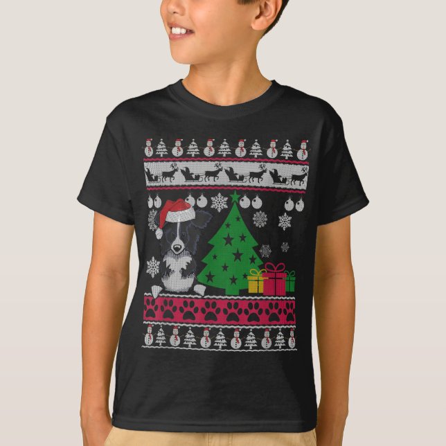 Funny Border Collie Christmas Ugly Sweater Dog Lov (Front)
