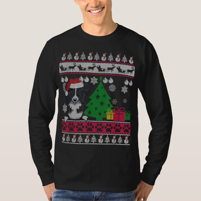 Funny Border Collie Christmas Ugly Sweater Dog Lov (Front)