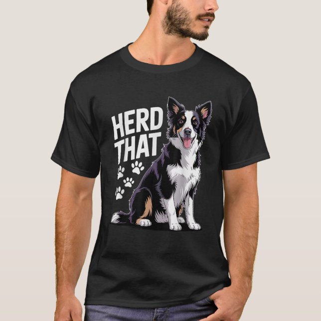 Funny Border Collie Design For Men Women Border Co T-Shirt (Front)