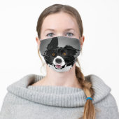 Funny Border Collie Dog Adult Cloth Face Mask (Worn)