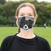 Funny Border Collie Dog Adult Cloth Face Mask (Outside)