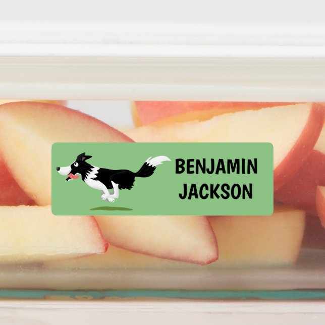 Funny Border Collie dog personalized cartoon Labels (Affixed)