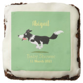 Funny Border Collie dog running cartoon Brownie (Front)