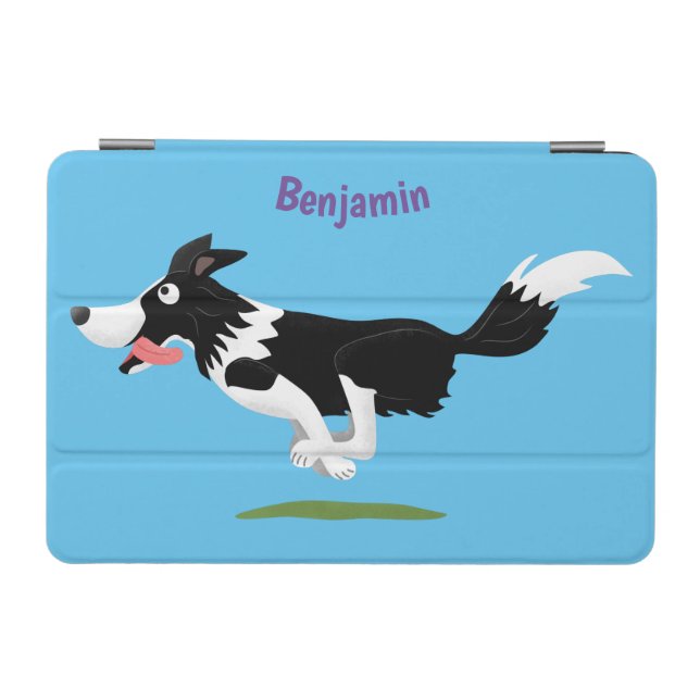 Funny Border Collie dog running cartoon iPad Mini Cover (Horizontal)