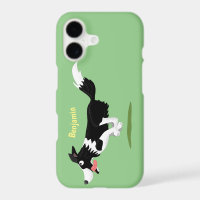 Funny Border Collie dog running cartoon
