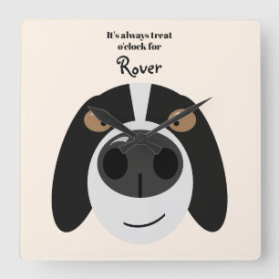 Funny border collie dog treat Acrylic Wall Clock