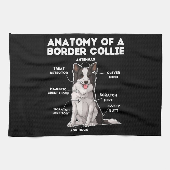 Funny Border Collie Kitchen Towel (Horizontal)