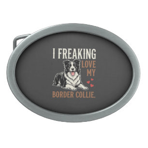 Funny Border Collie Love Dog Belt Buckle