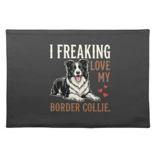 Funny Border Collie Love Dog Cloth Placemat
