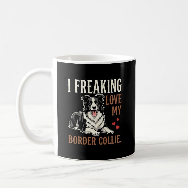 Funny Border Collie Love Dog Coffee Mug (Left)