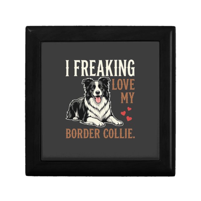 Funny Border Collie Love Dog Gift Box (Front)