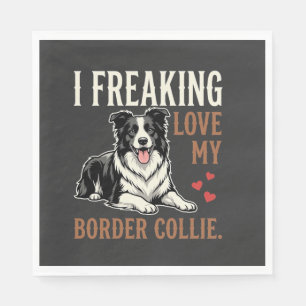 Funny Border Collie Love Dog Napkins
