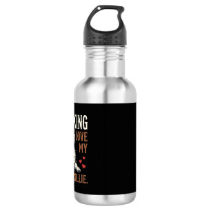 Funny Border Collie Love Dog Stainless Steel Water Bottle