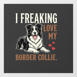 Funny Border Collie Love Dog Window Cling