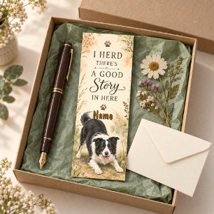Funny Border Collie Reading Lover Personalized Bookmarks