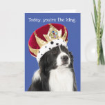 Funny Border Collie With Crown Father&#39;s Day Card at Zazzle