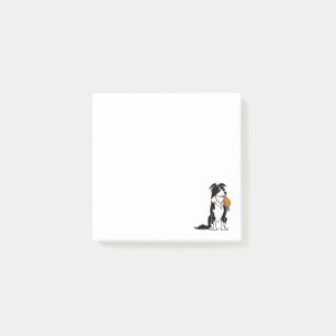 Funny Border Collie with Saturn Disc Post-it Notes