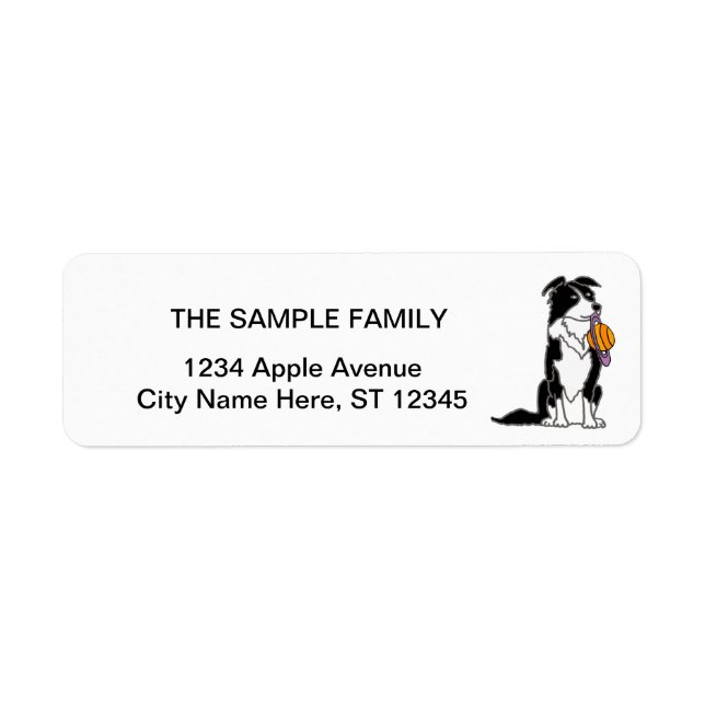 Funny Border Collie with Saturn Disk Label (Front)