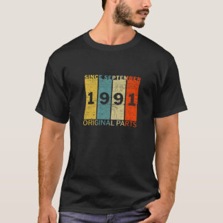 Funny Born In September 1991 Original Parts Joke T-Shirt
