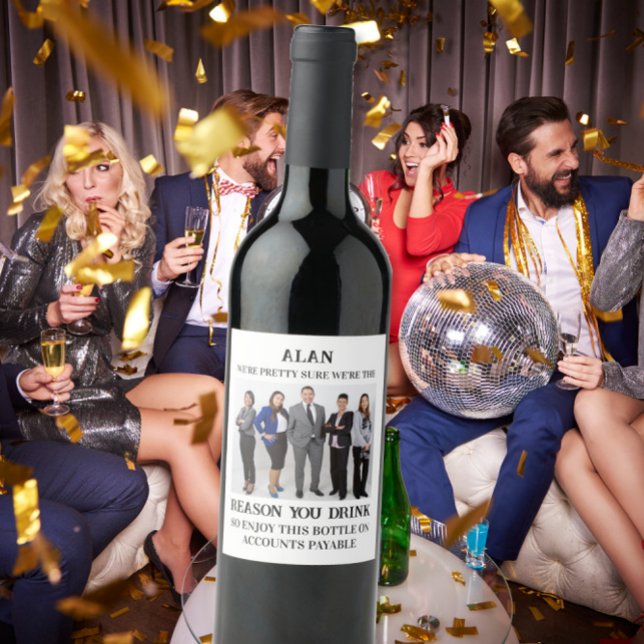 funny Boss Appreciation Gift REASONS YOU  DRINK Wine Label (Creator Uploaded)