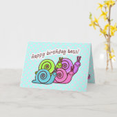FUNNY BOSS BIRTHDAY  SPEEDO & SPAGO CARD (Yellow Flower)