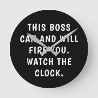 Funny Boss Black White Typography Office