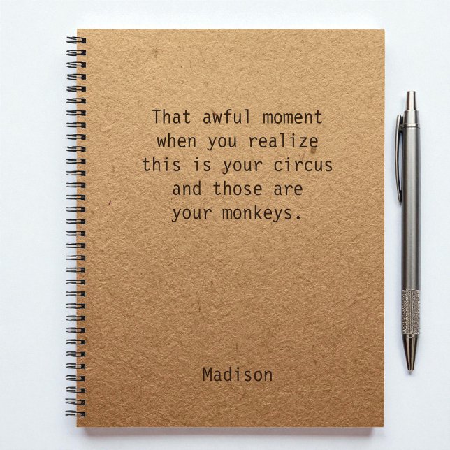 Funny Boss Circus Monkeys Personalized Office Gift Notebook (Creator Uploaded)