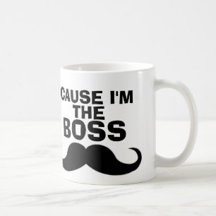 Funny BOSS Coffee Mugs, Mustache Mug