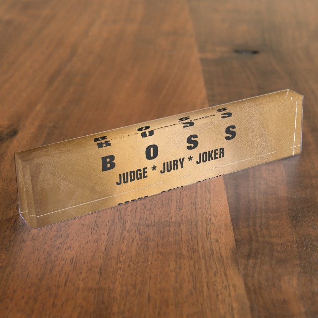 Funny Boss Copper Desk Nameplates. Desk Name Plate (Side)