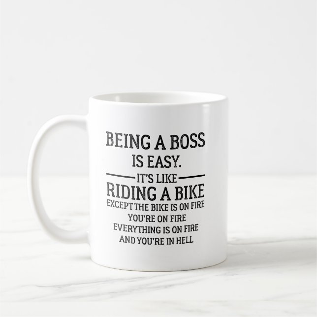 Funny Boss Day Gifts for Women Men, Appreciation Coffee Mug (Left)